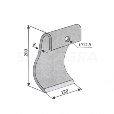 Peiliukas Ducker 120x8 63-DÜC-51 Peiliukas Ducker 120x8 63-DÜC-51
