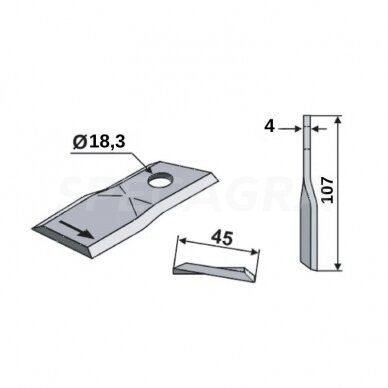 Peiliukas kat.nr.BRZW 100/49/4P žoliajovei PRONAR PDK210 1