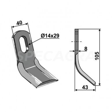 Peiliukas šlaitinių žoliapjovių FERRI galvutėms 63-FEI-15 1