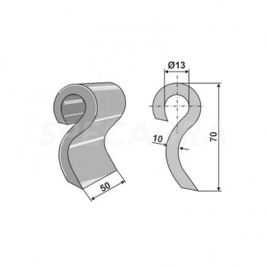 Peiliukas žoliapjovei RSM13 DUCKER kat.nr.94500901 Peiliukas žoliapjovei RSM13 DUCKER kat.nr.94500901