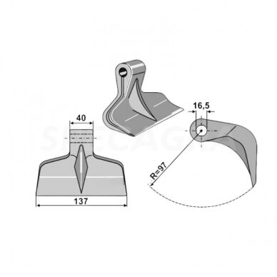 Peiliukas Žoliapjovės BERTI TA/M 160 1 Peiliukas Žoliapjovės BERTI TA/M 160 1