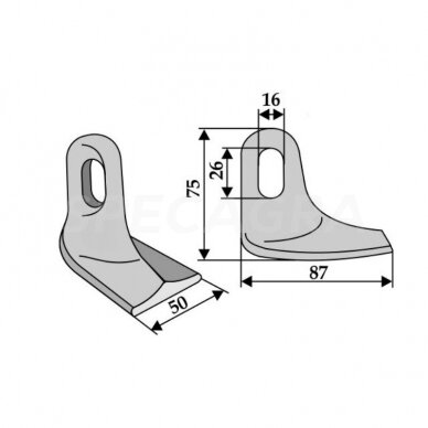 Peiliukas žoliapjovės Rasco pjovimo galvutei Tornado 1300 S 63-RM-35 1