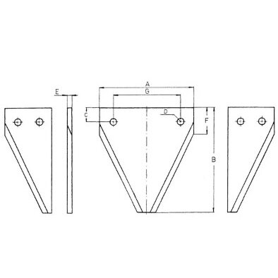 Peiliukai galinis DRB dešinės pusės 82x38x3mm 1 Peiliukai galinis DRB dešinės pusės 82x38x3mm 1
