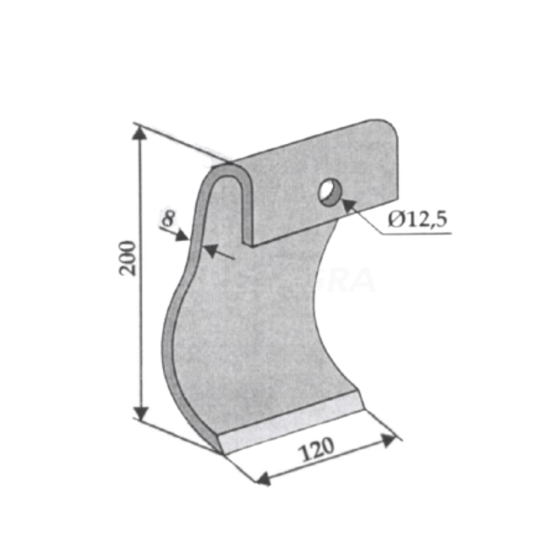 Peiliukas Ducker 120x8 63-DÜC-51 Peiliukas Ducker 120x8 63-DÜC-51