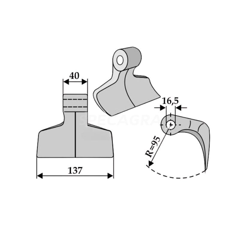 Peiliukas kat.nr.276N-03080100 žoliapjovei PRONAR BBK-180M Peiliukas kat.nr.276N-03080100 žoliapjovei PRONAR BBK-180M