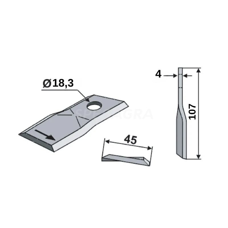 Peiliukas kat.nr.BRZW 100/49/4P žoliajovei PRONAR PDK210 1 Peiliukas kat.nr.BRZW 100/49/4P žoliajovei PRONAR PDK210 1