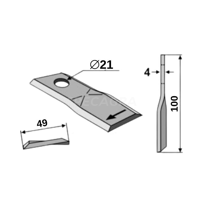Peiliukas kat.nr.BRZW100/49/4L žoliapjovei PRONAR PDK210