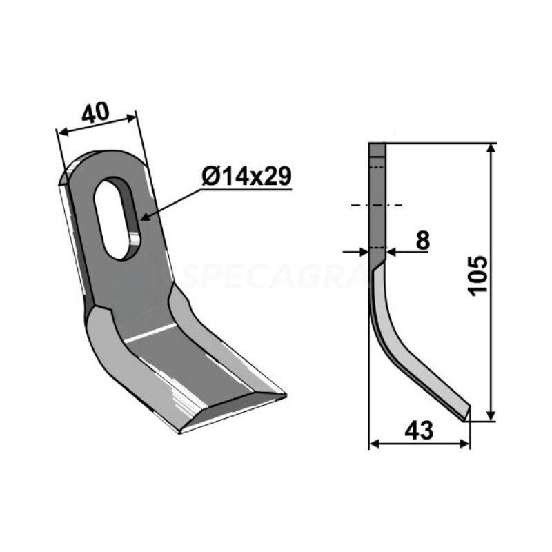 Peiliukas šlaitinių žoliapjovių FERRI galvutėms 63-FEI-15 1 Peiliukas šlaitinių žoliapjovių FERRI galvutėms 63-FEI-15 1