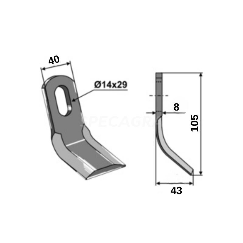 Peiliukas šlaitinių žoliapjovių FIEDLER galvutei Peiliukas šlaitinių žoliapjovių FIEDLER galvutei