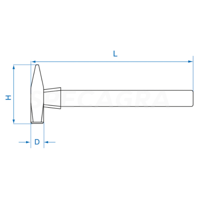 Plaktukas plastikiniu kotu 1,5Kg King Tony 2