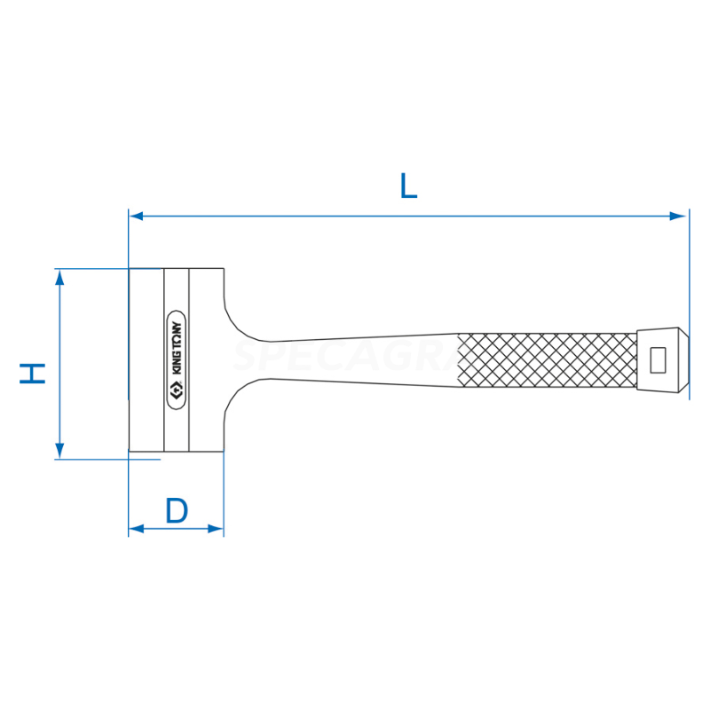 Plaktukas Dead-Blow guminis 585g King Tony 2 Plaktukas Dead-Blow guminis 585g King Tony 2
