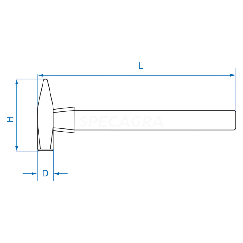 Plaktukas plastikiniu kotu 1,5Kg King Tony 2