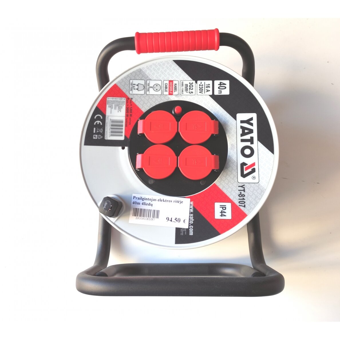 Prailgintojas elektros ritėje 40m 4lizdų Prailgintojas elektros ritėje 40m 4lizdų