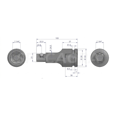 Prailginimas 3/4 100mm smūginis CrMo 1 Prailginimas 3/4 100mm smūginis CrMo 1