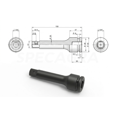 Prailginimas 3/4 150mm smūginis CrMo 1