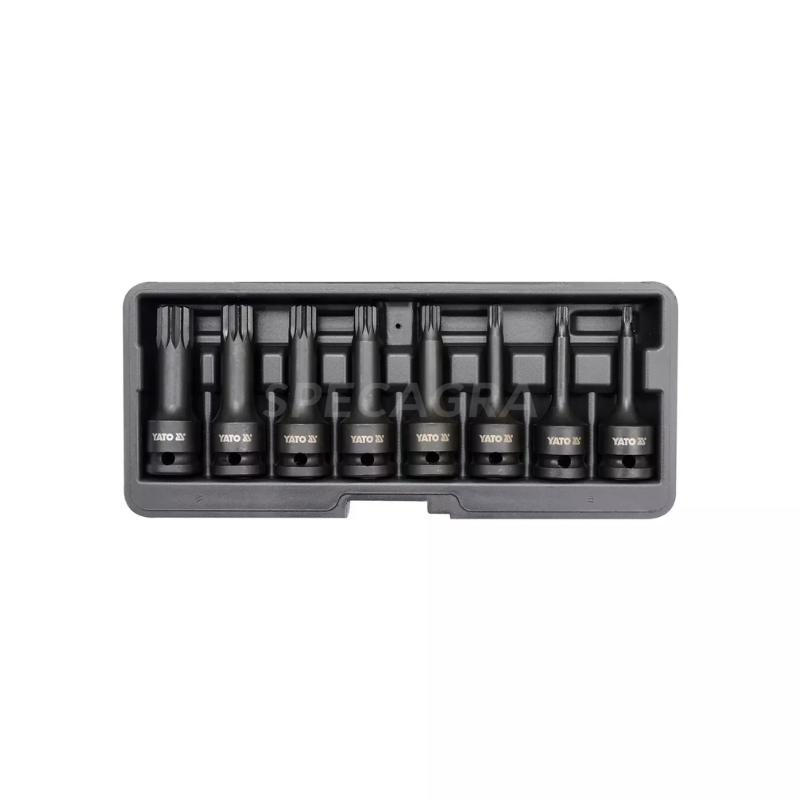 Prailgintų smūginių antgalių rinkinys .1/2" (SPLINE) 8vnt.