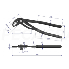 Raktas 300mm vamzdinis reguliuojamas, max 70mm