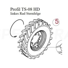 Ratas žvaigždinis HORSCH 7.50-16, 6 sk. 00330324 TS08HD