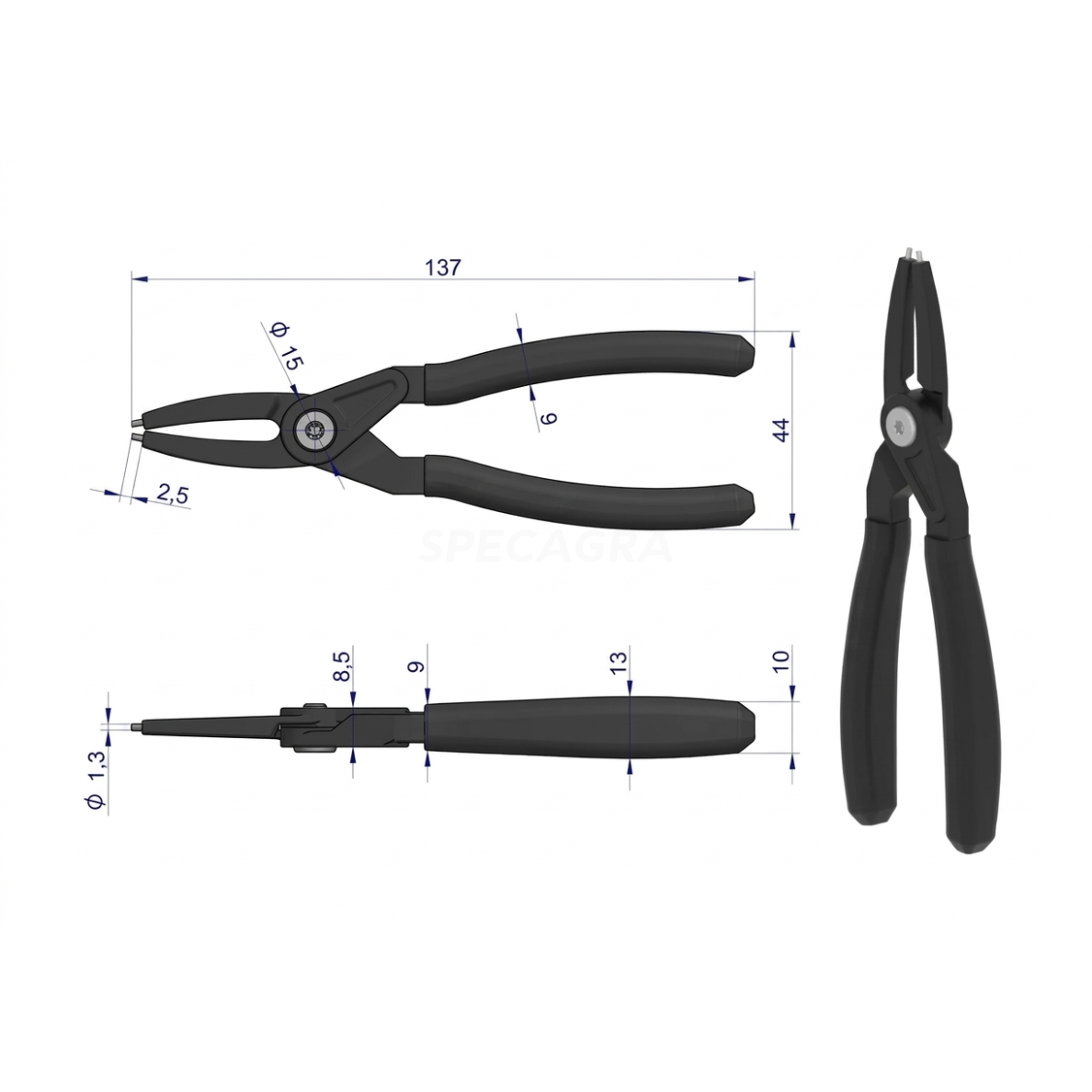 Replės 127mm suspaudimo 1