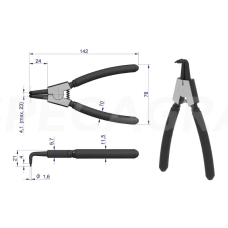 Replės 150mm plėtimo lenktos