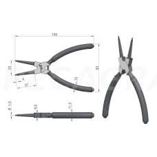 Replės 150mm suspaudimo