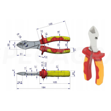 Replės 180mm kirpimo prailgintos VDE
