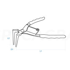 Replės lenktos vid. žiedams 180mm King Tony