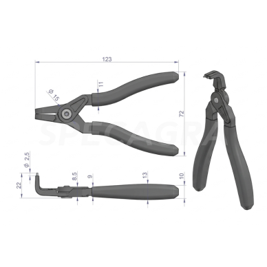 Replės 127mm plėtimo lenktos 1 Replės 127mm plėtimo lenktos 1