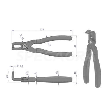Replės 127mm suspaudimo lenktos 1