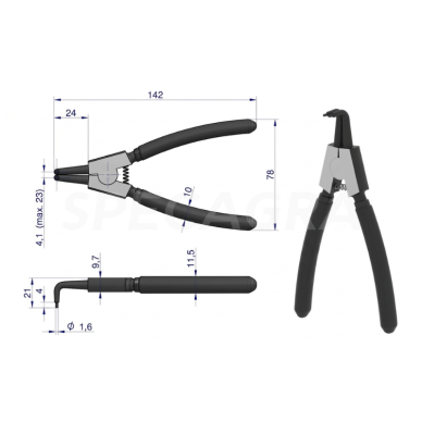 Replės 150mm plėtimo lenktos 1