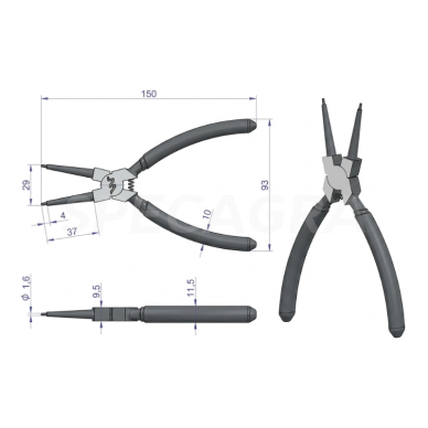 Replės 150mm suspaudimo 1 Replės 150mm suspaudimo 1