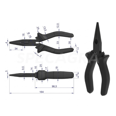 Replės 160mm tiesios 1