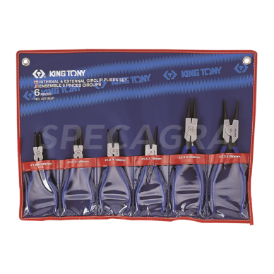 Replių vidiniams ir išoriniams žiedams komplektas 6vnt. King Tony Replių vidiniams ir išoriniams žiedams komplektas 6vnt. King Tony