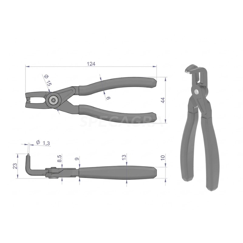 Replės 127mm suspaudimo lenktos 1