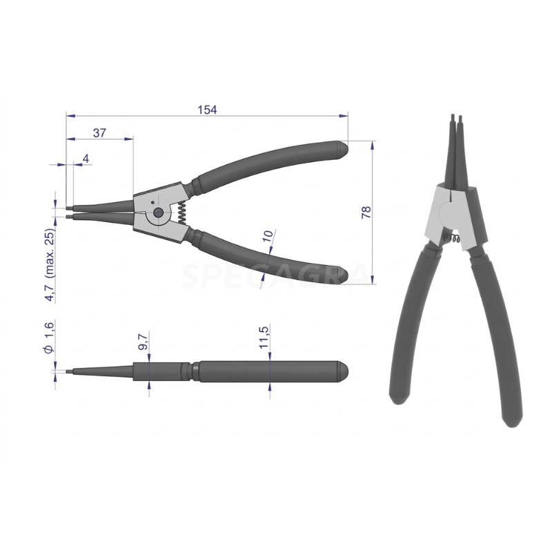 Replės 150mm plėtimo 1 Replės 150mm plėtimo 1