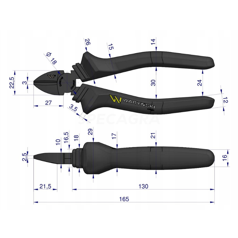 Replės 160mm kirpimo 1 Replės 160mm kirpimo 1