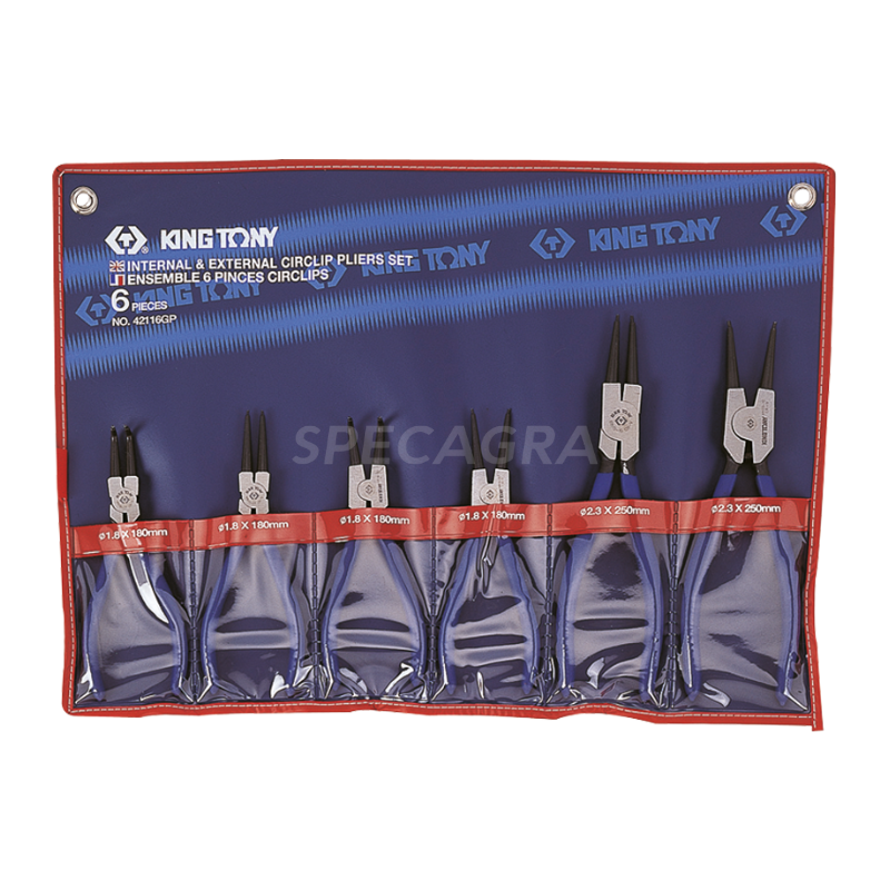 Replių vidiniams ir išoriniams žiedams komplektas 6vnt. King Tony