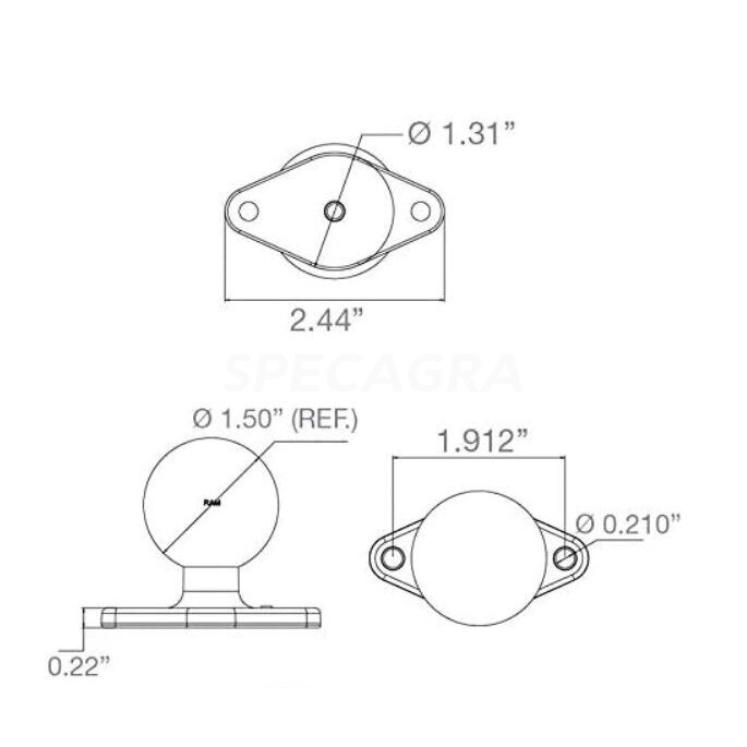 Rombo formos jungtis RAM-238U Cburbulas 1,5'' 2
