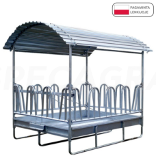 Šėrykla su stogeliu 2x3m, 16 vietų, 2 rulonai M4