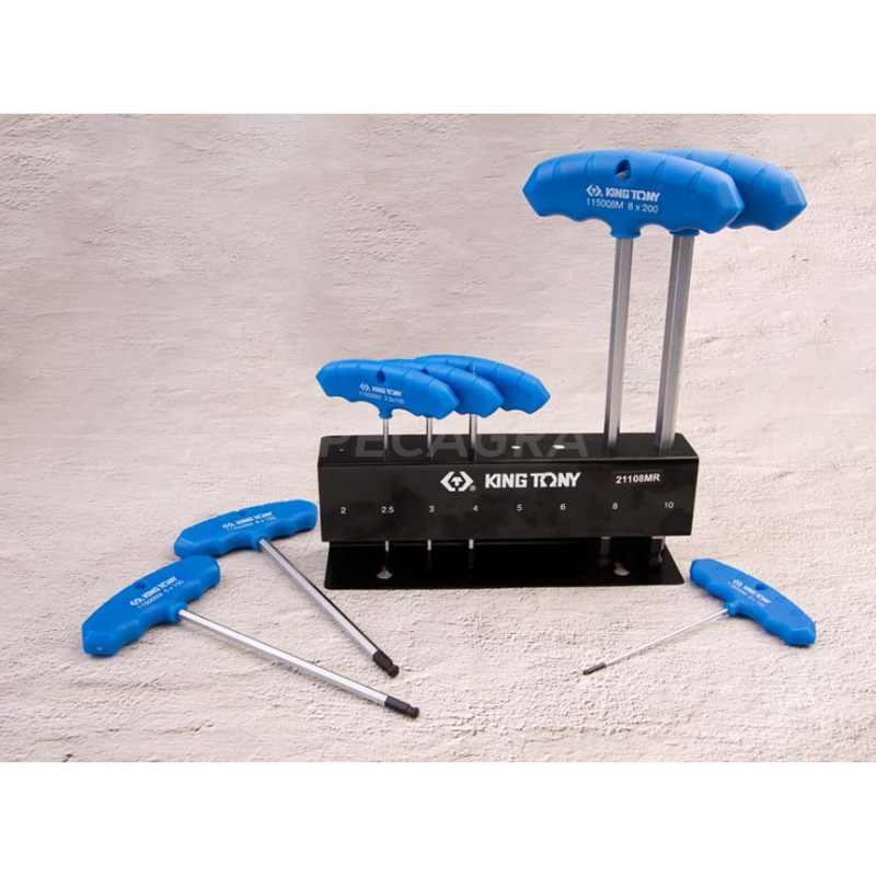 Šešiakampis T-formos raktas su kūgine galva King Tony 3 Šešiakampis T-formos raktas su kūgine galva King Tony 3