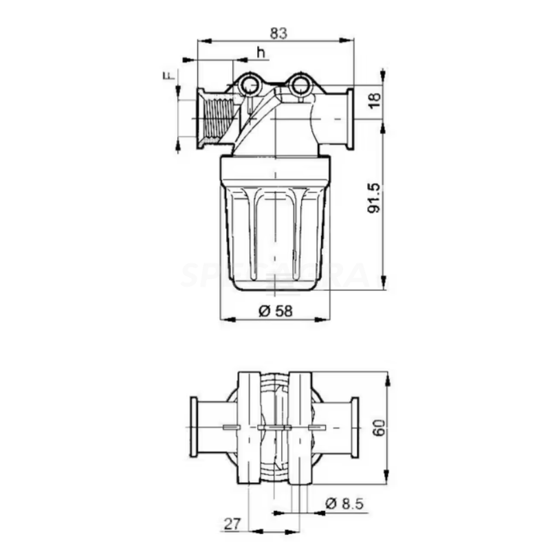 Slėgio filtras 3240T023 1 Slėgio filtras 3240T023 1