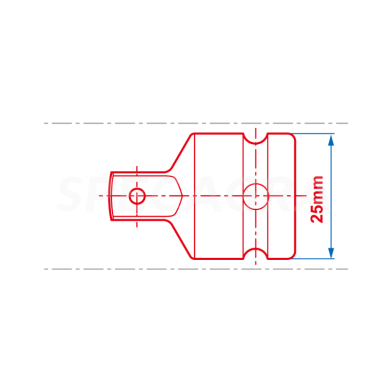 Smūginis perėjimas 1/2" F 3/8" M King Tony 1