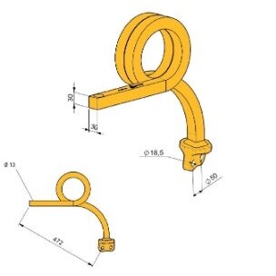 Spyruoklė 18x50 dešinė TCS-SR30-502 Spyruoklė 18x50 dešinė TCS-SR30-502