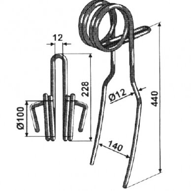 Spyruoklė Vaderstad 445067M 62855 dviguba 1 Spyruoklė Vaderstad 445067M 62855 dviguba 1