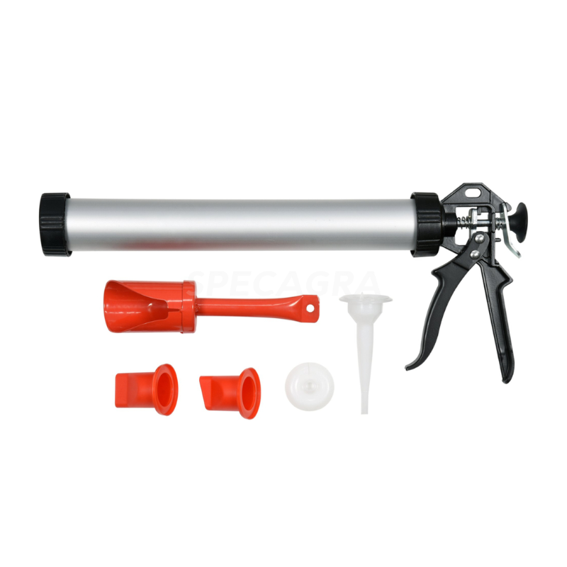 Sandarinimo pistoletas aliuminis su priedais 380mm Sandarinimo pistoletas aliuminis su priedais 380mm