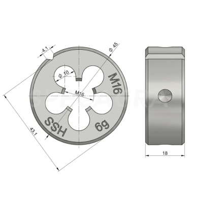 Sriegiklis M16 išorinis DIN22568 1