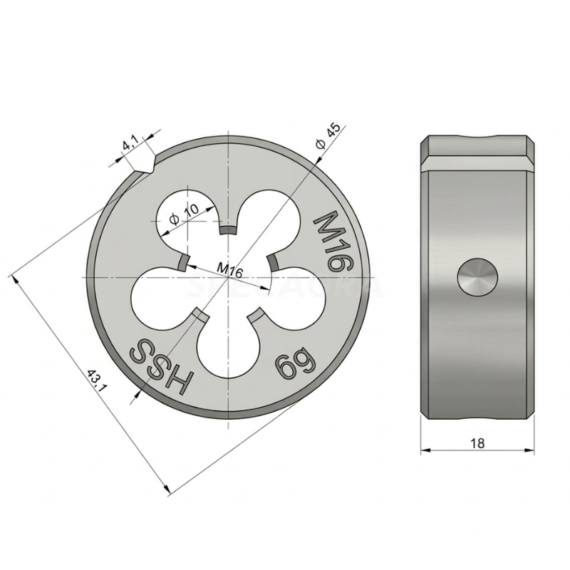 Sriegiklis M16 išorinis DIN22568 1