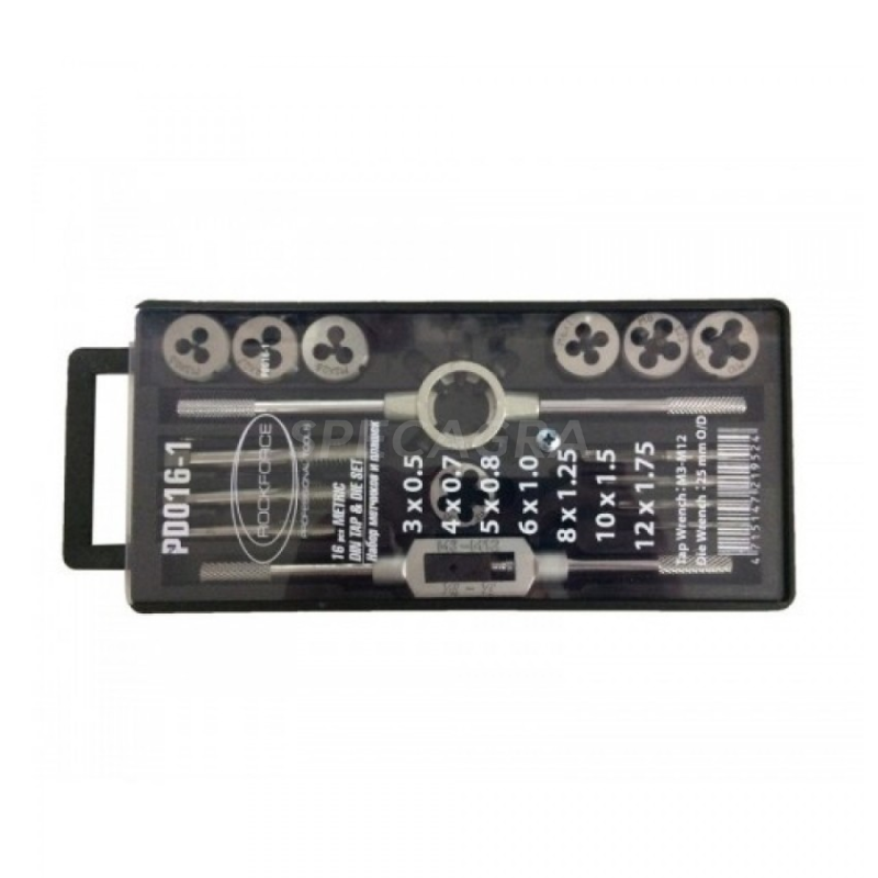 Sriegiklių ir sriegpjovių rinkinys M3-M12 Sriegiklių ir sriegpjovių rinkinys M3-M12