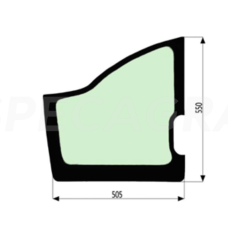 Stiklas durų apatinis JCB 827/80396