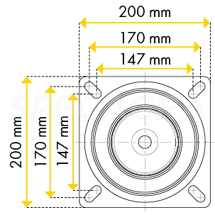 Stulpas 102mm 1.65m su plokštele 200x200x8mm ankeruojamas, nerūdijančio plieno 303260 1